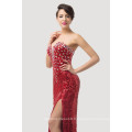 Grace Karin Mode Femmes Sexy Dress Split Beques Perles Long Red Robes de bal gratuits CL6102